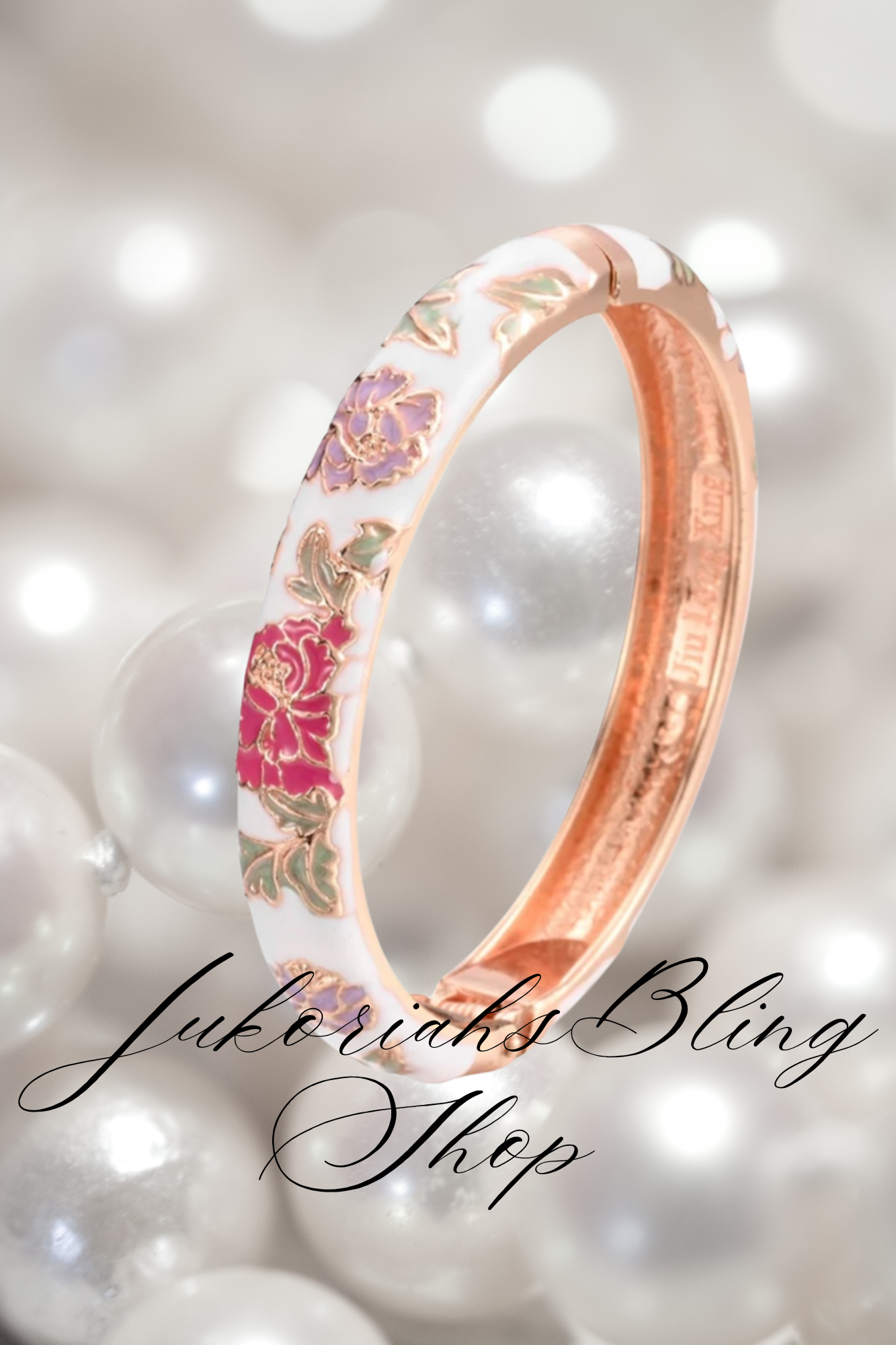 Boho Cloisonne Red Bangle  Bracelet