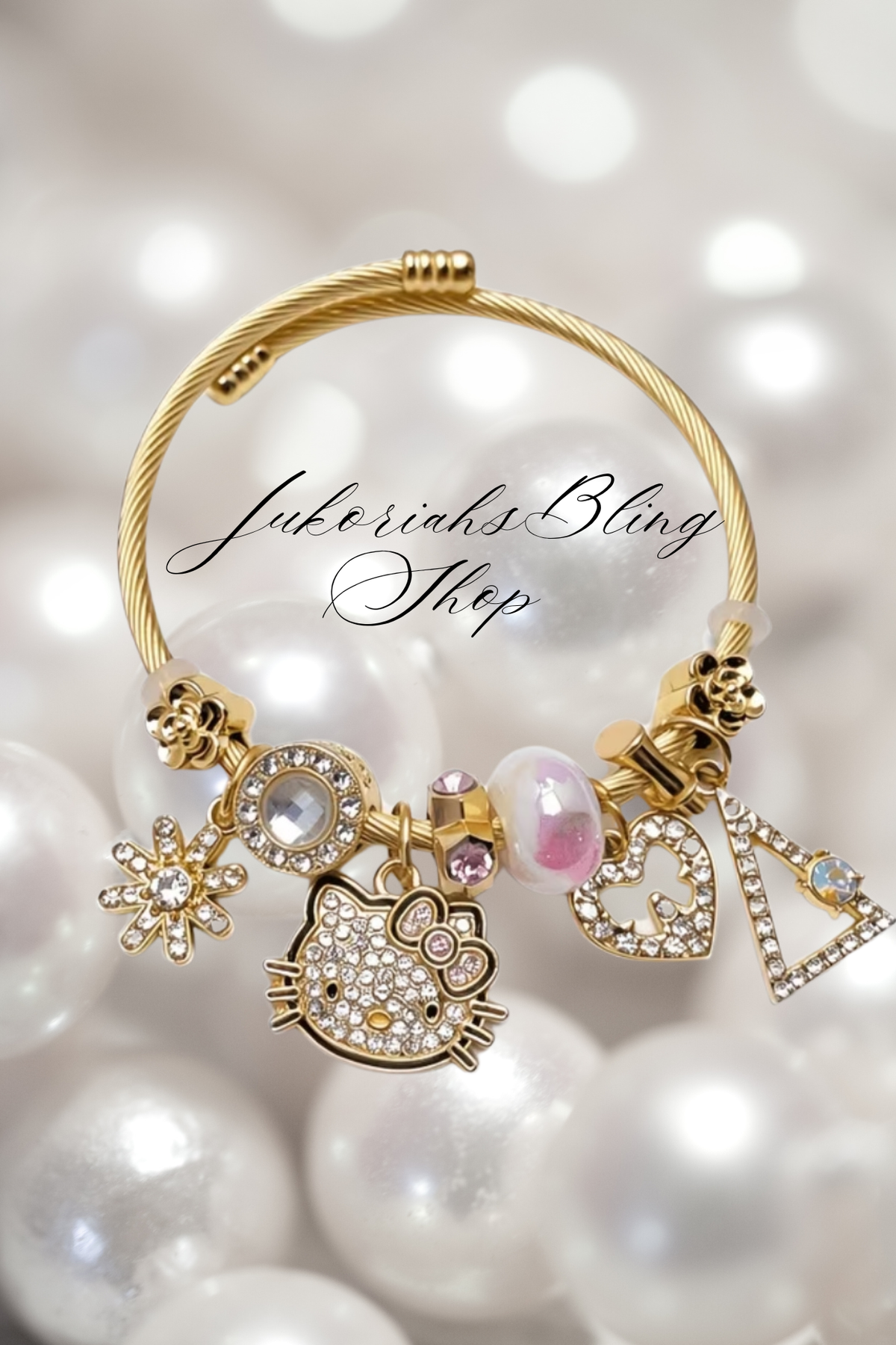 Bling Kitty Charm Bracelet
