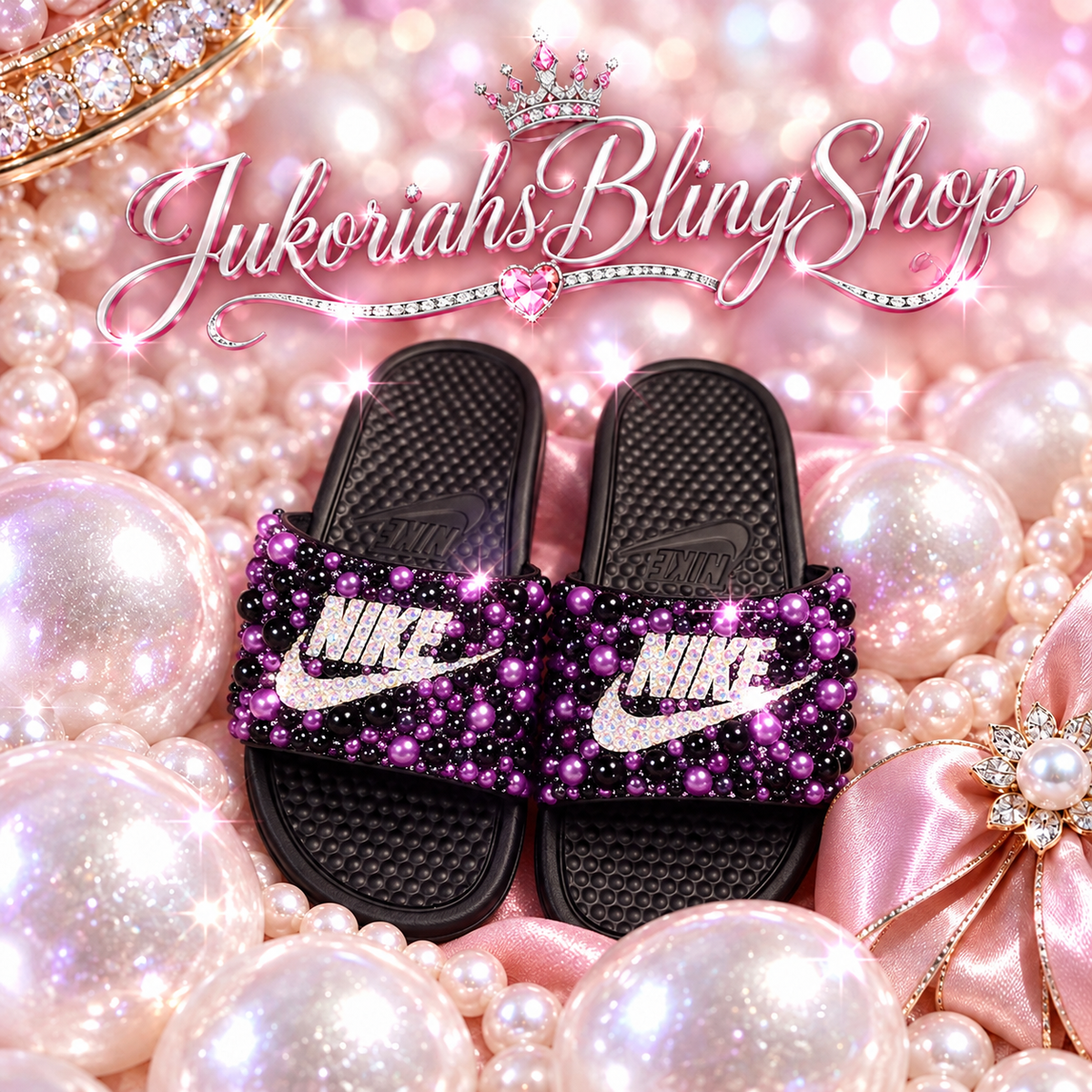 Bling Nike Slides