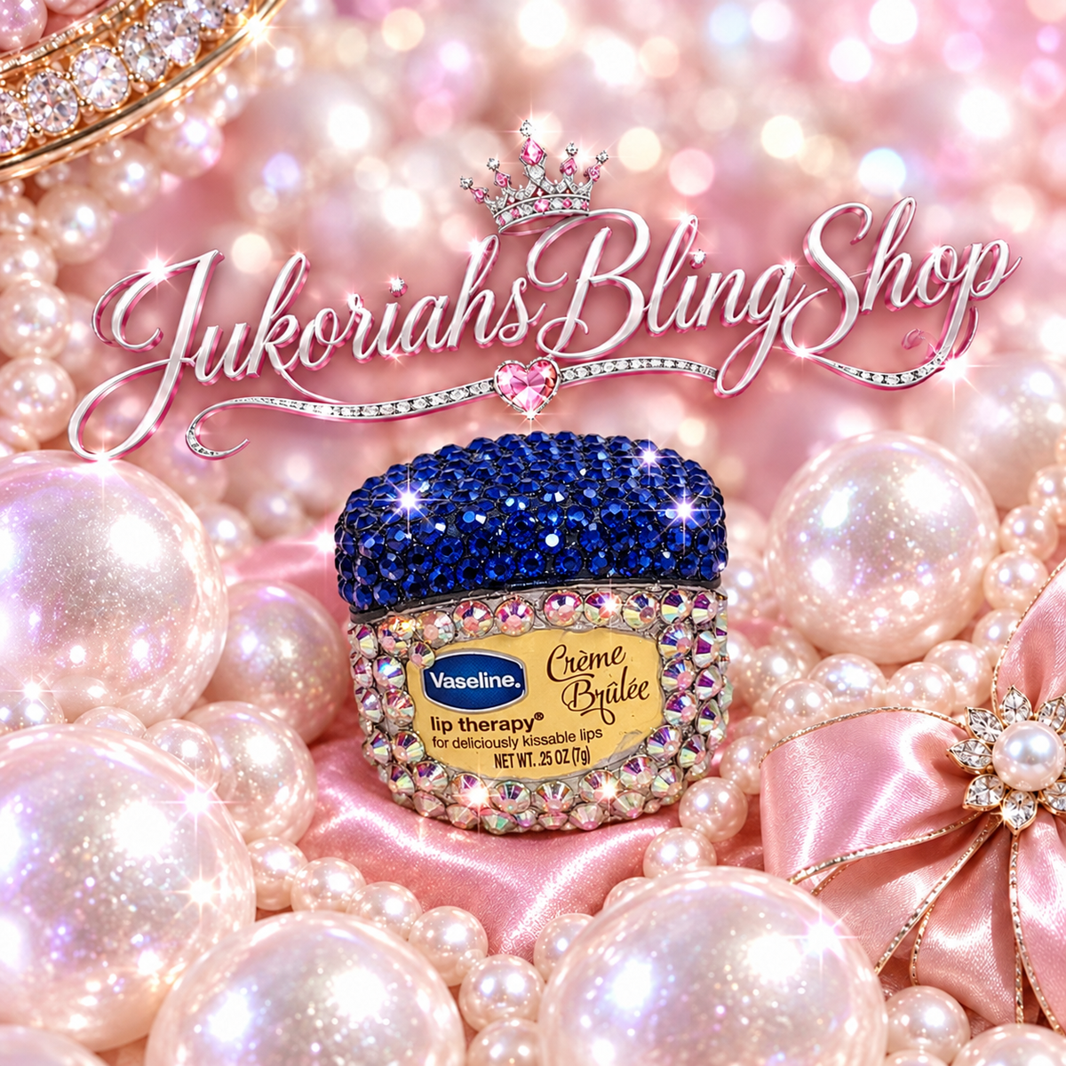Bling Vaseline Mini Lip Balm Creme Brulee