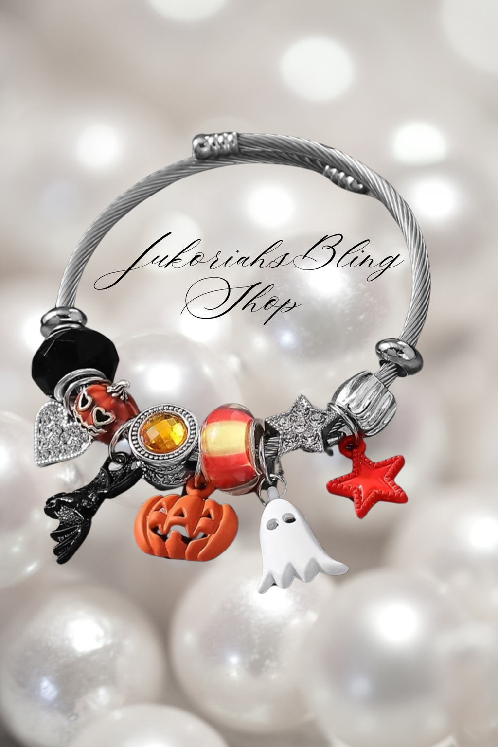 Halloween Ghost Charm Bracelet