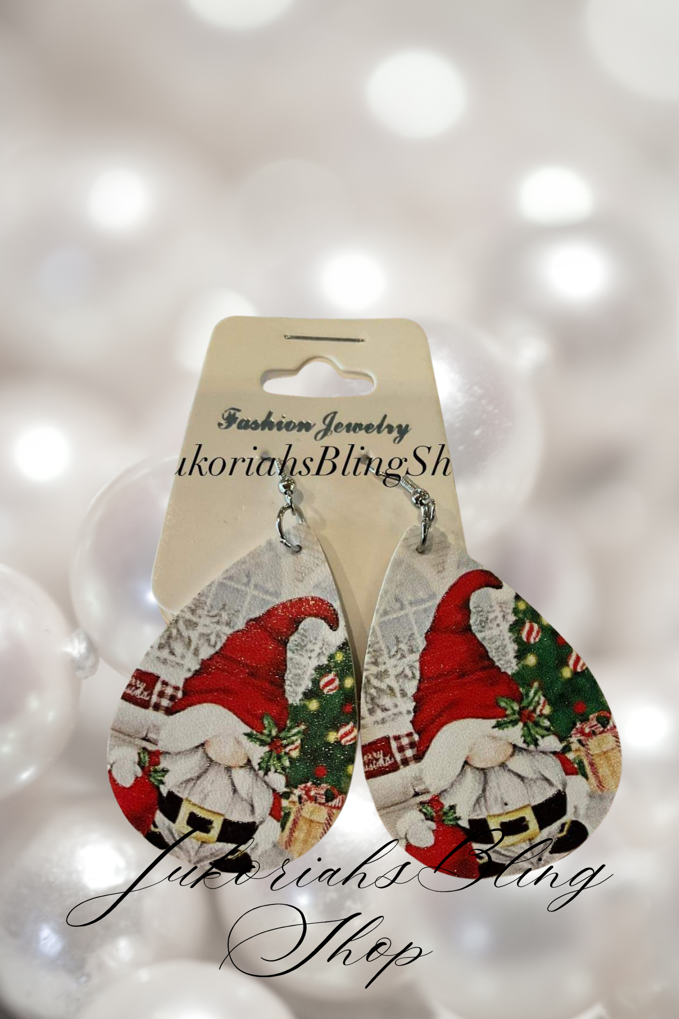 Gnome Santa Christmas Earrings