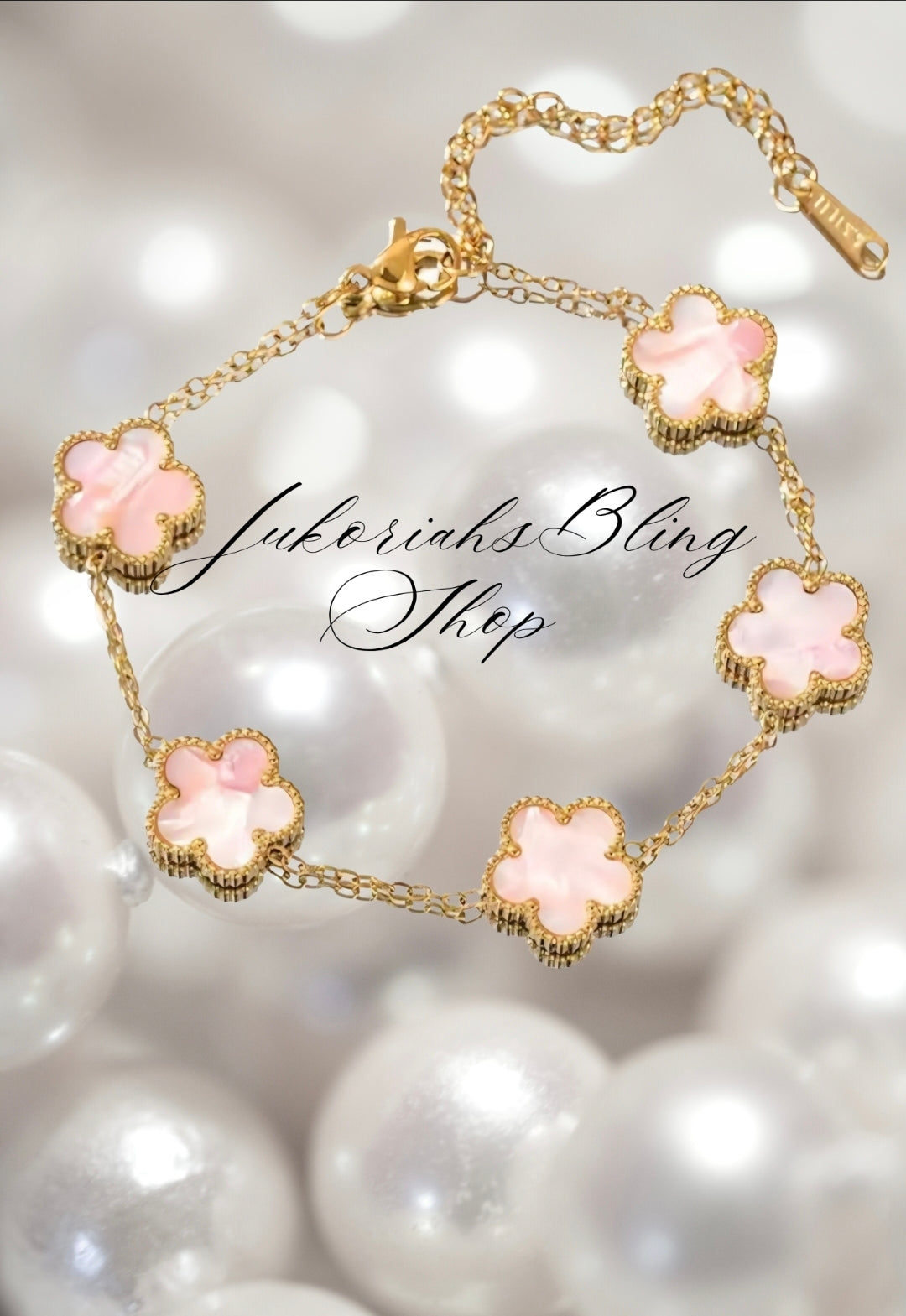 Four Leaf Clover Flower Charm Bracelet