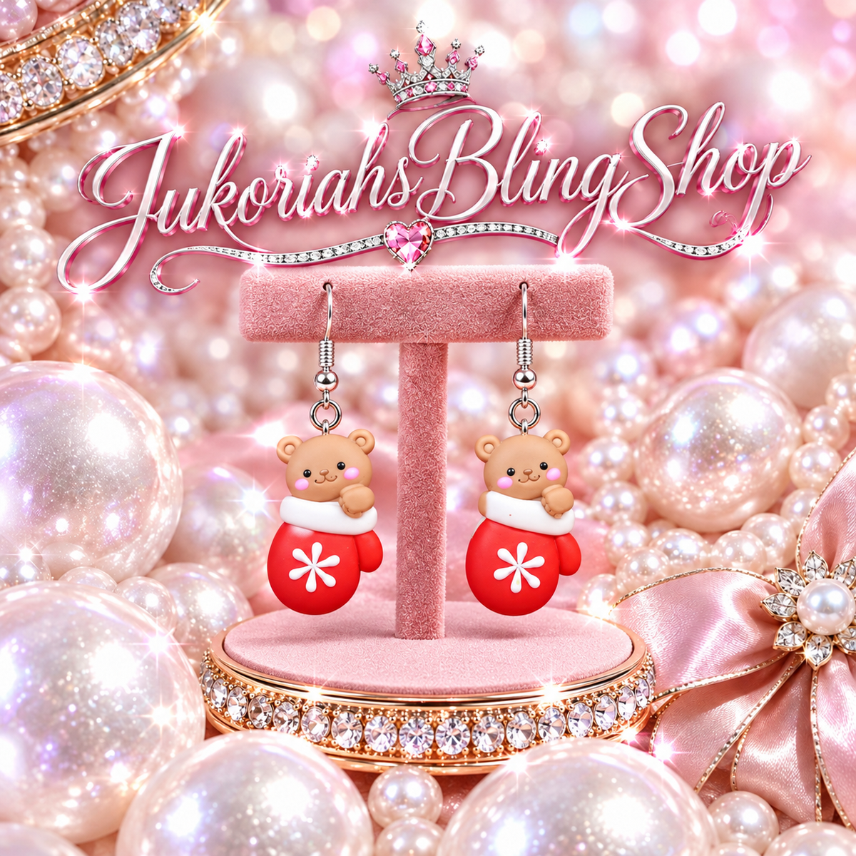Christmas Bear Stocking Earrings