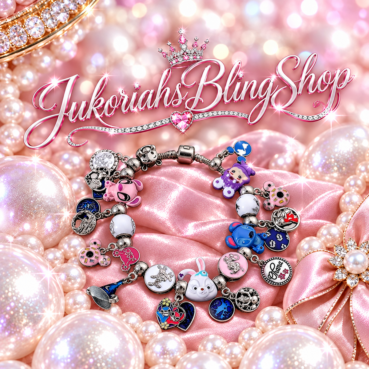 Bling Lilo Charm Bracelet