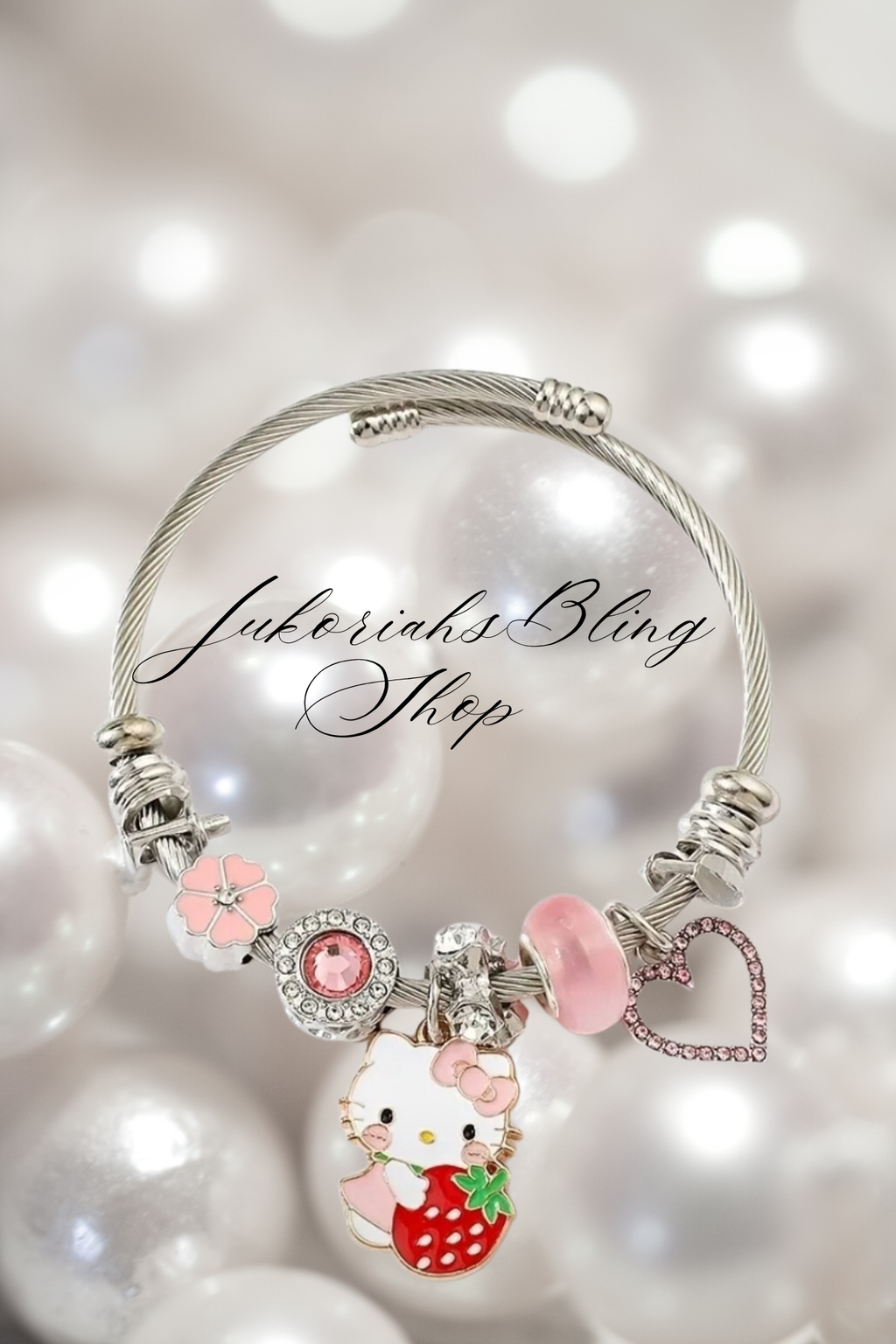 Bling Kitty Charm Bracelet