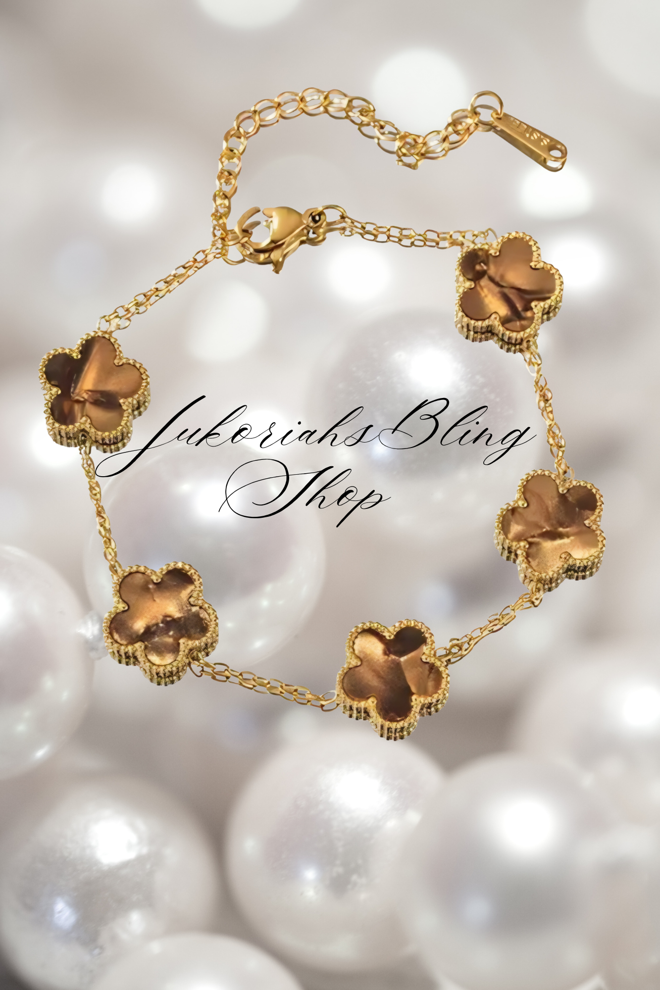 Four Leaf Clover Flower Charm Bracelet