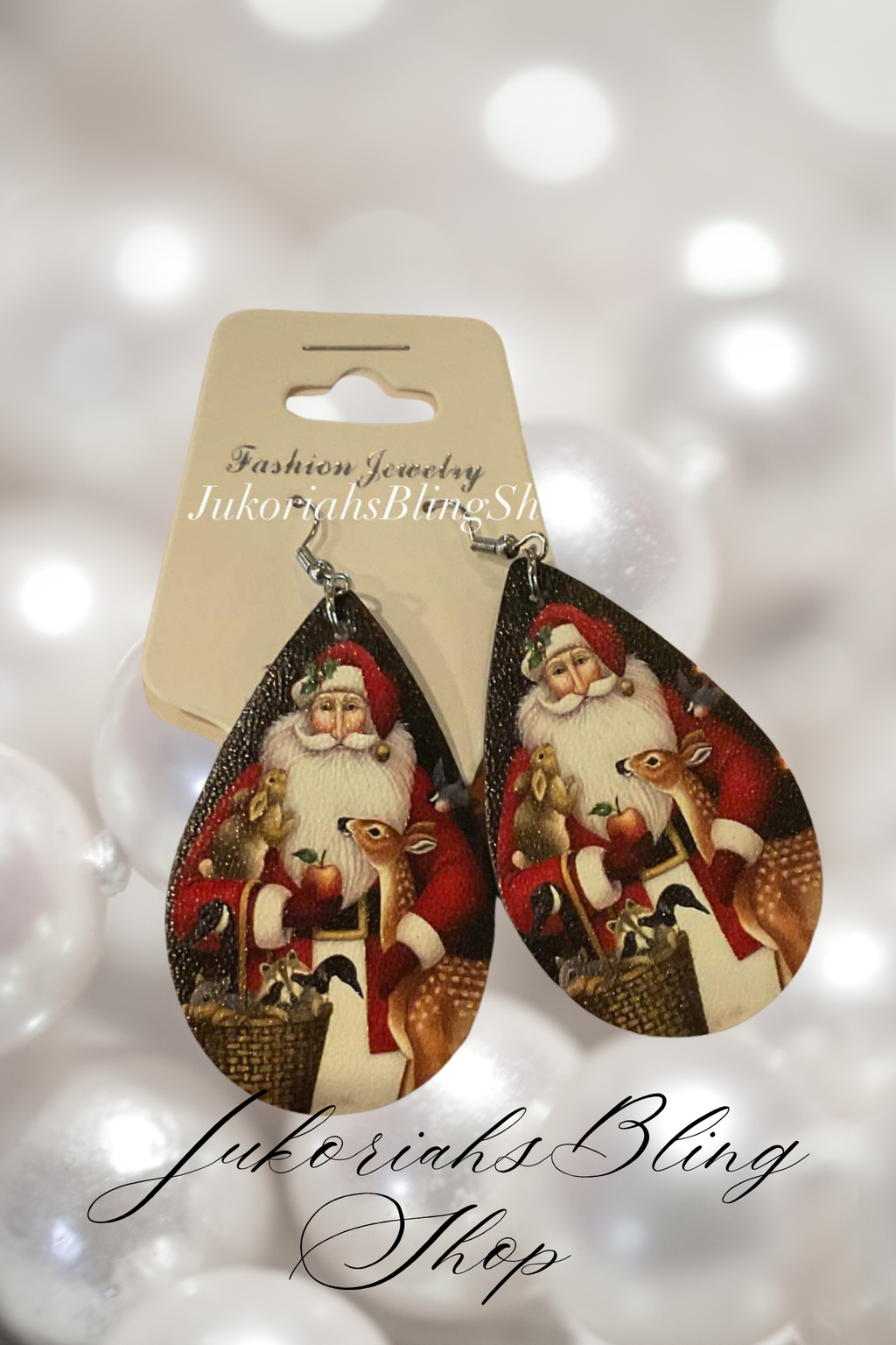 Vintage Santa Christmas Earrings