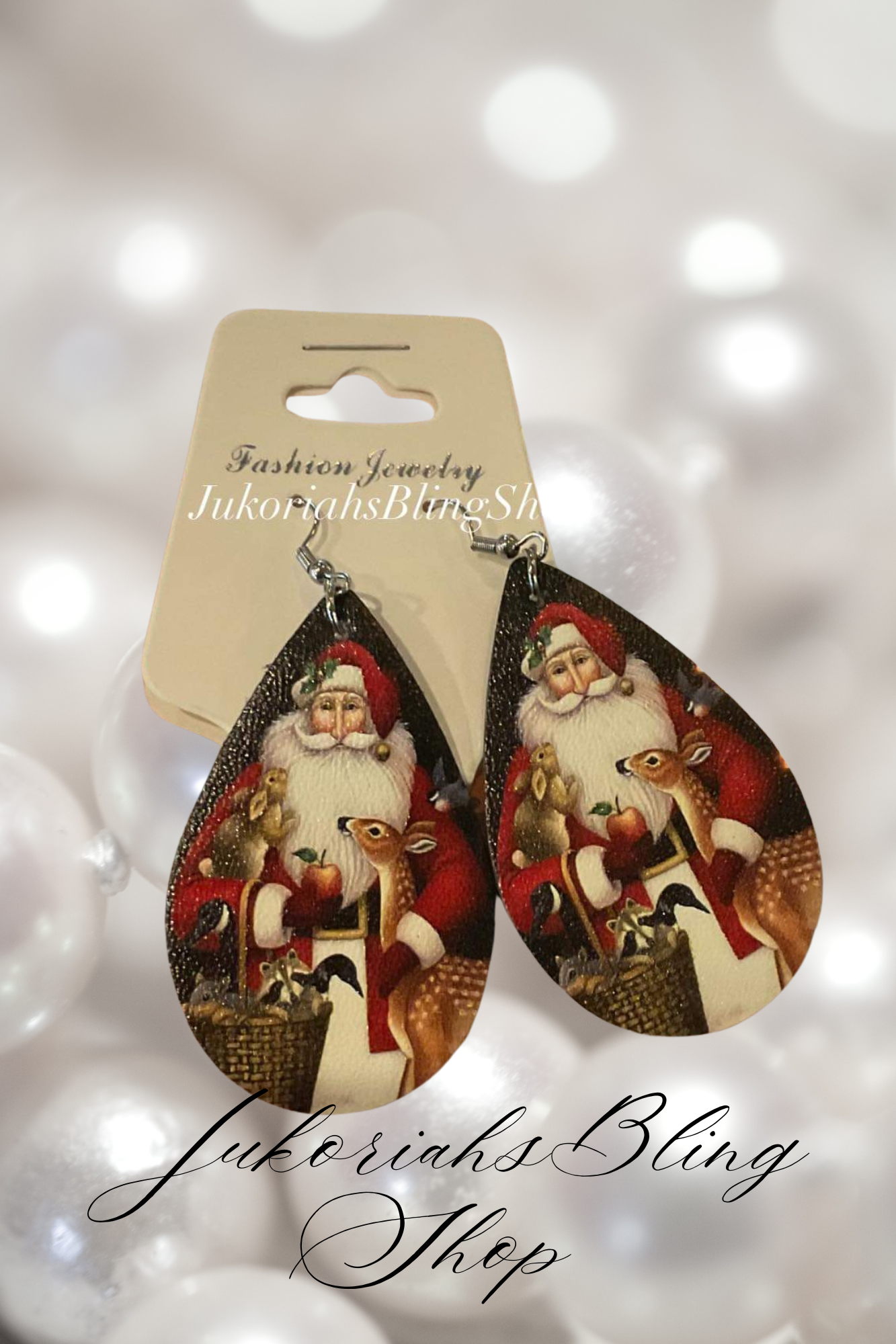 Vintage Santa Christmas Earrings