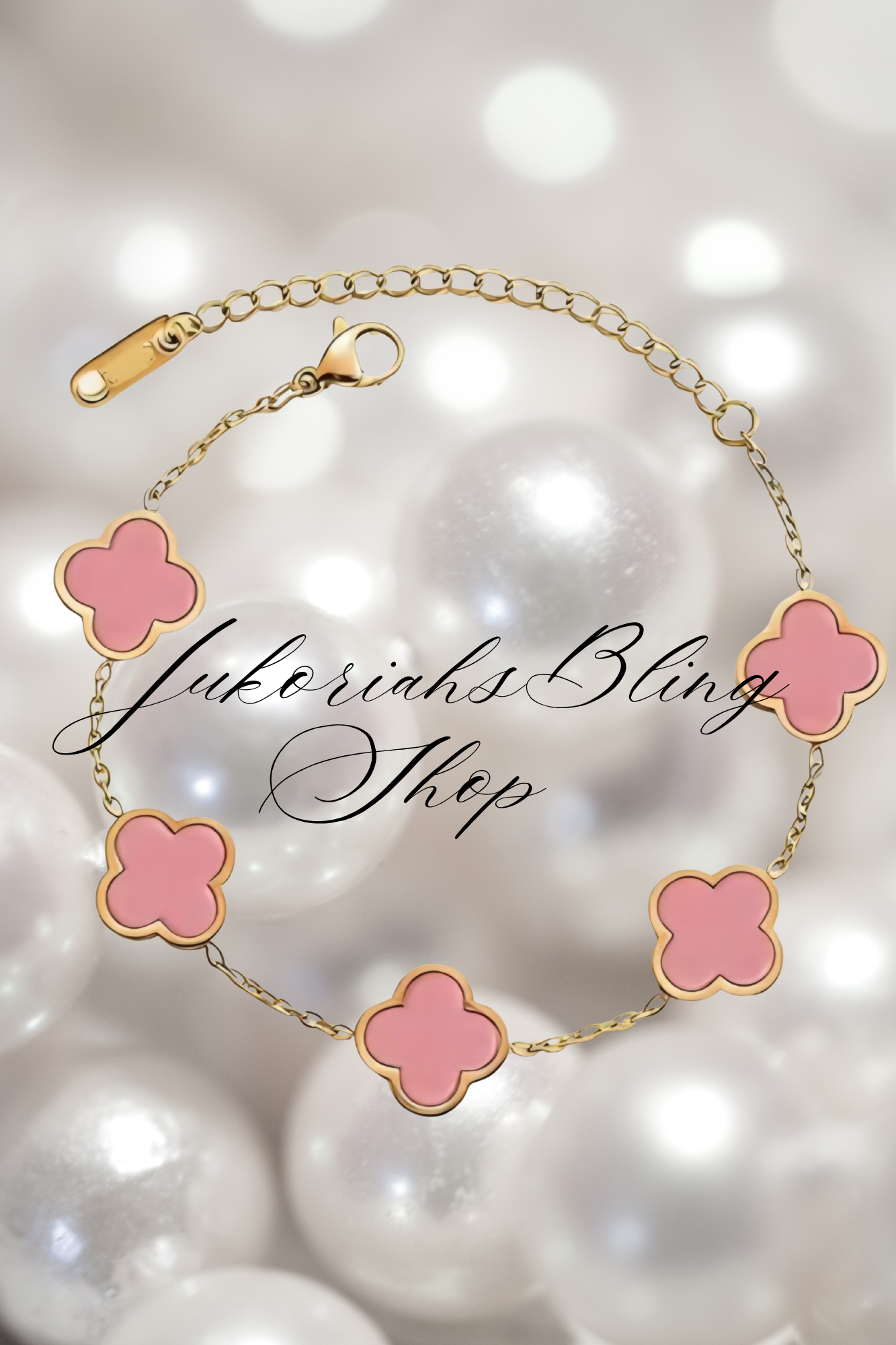 Four Leaf Clover Flower Charm Bracelet