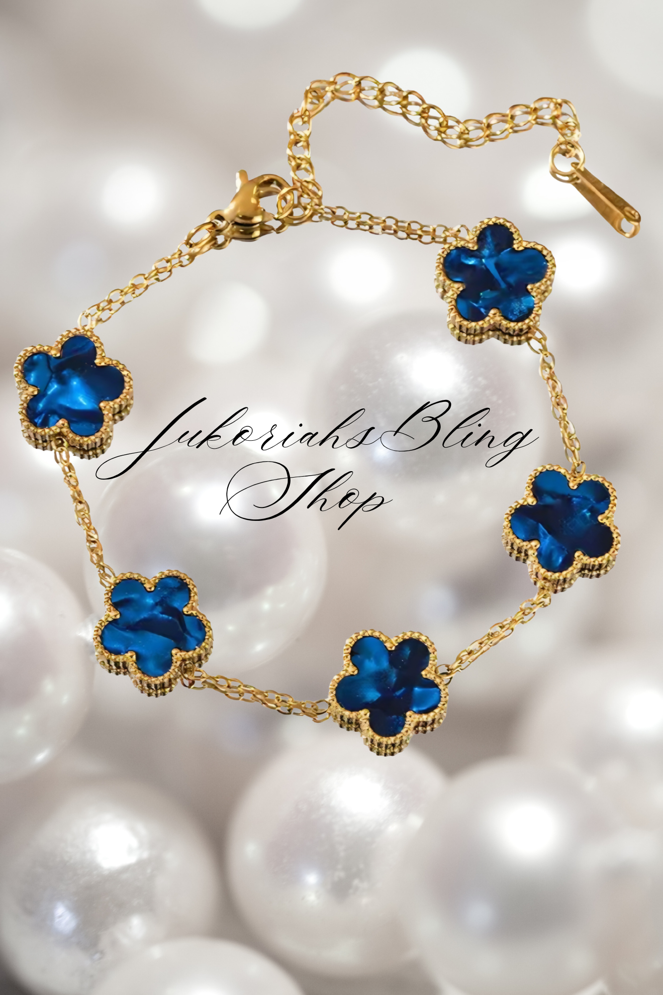 Four Leaf Clover Flower Charm Bracelet
