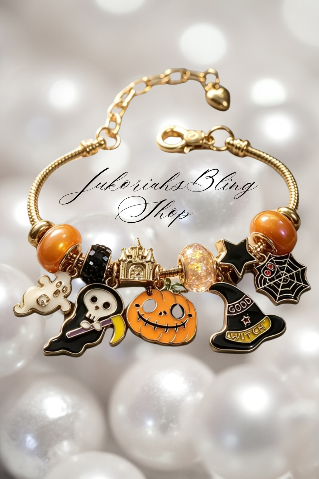 Halloween Grim Reaper  Witch Charm Bracelet