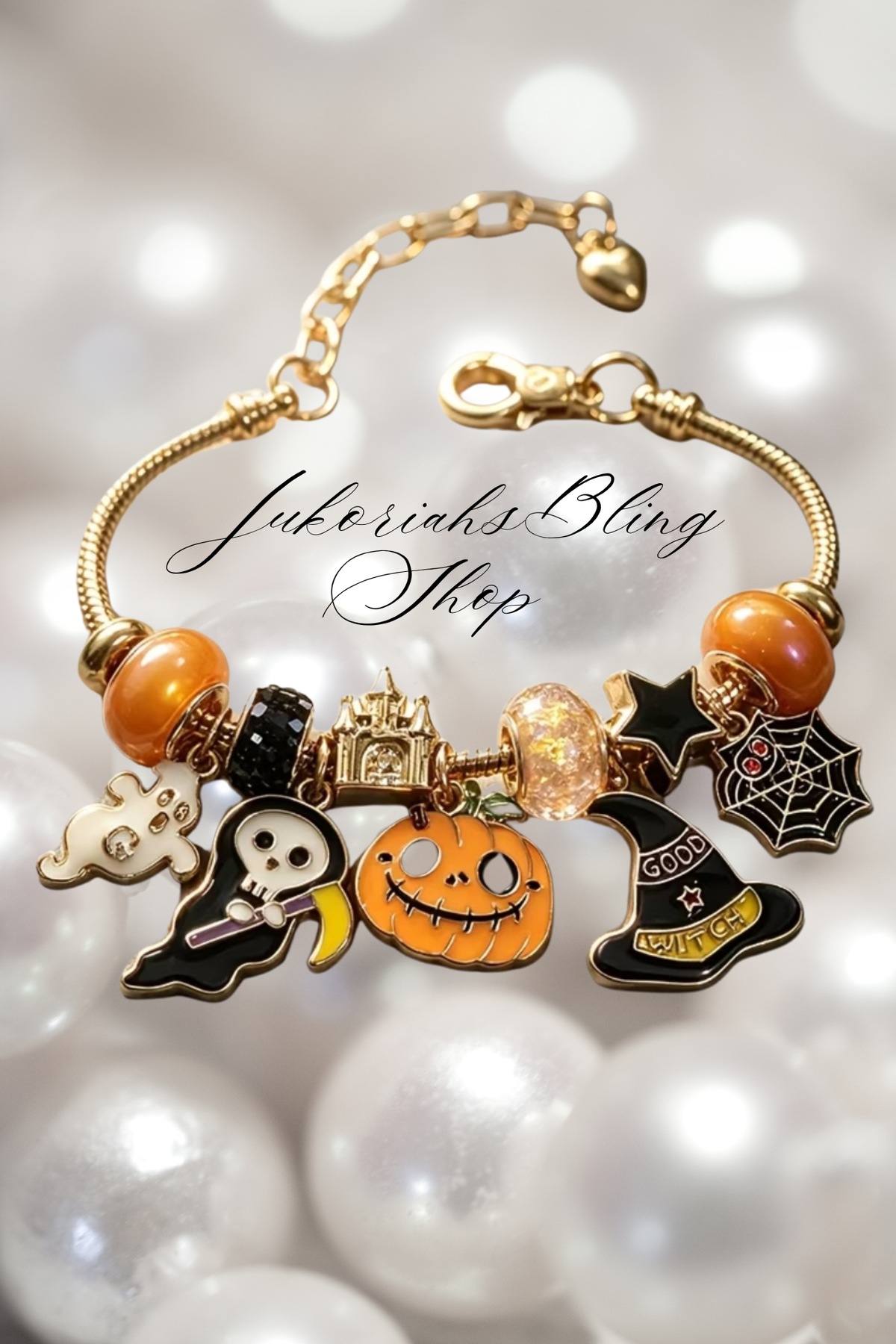 Halloween Grim Reaper  Witch Charm Bracelet